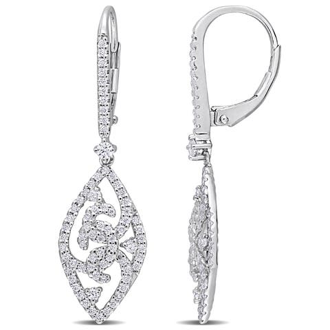 Moissanite Leverback Dangle Earrings