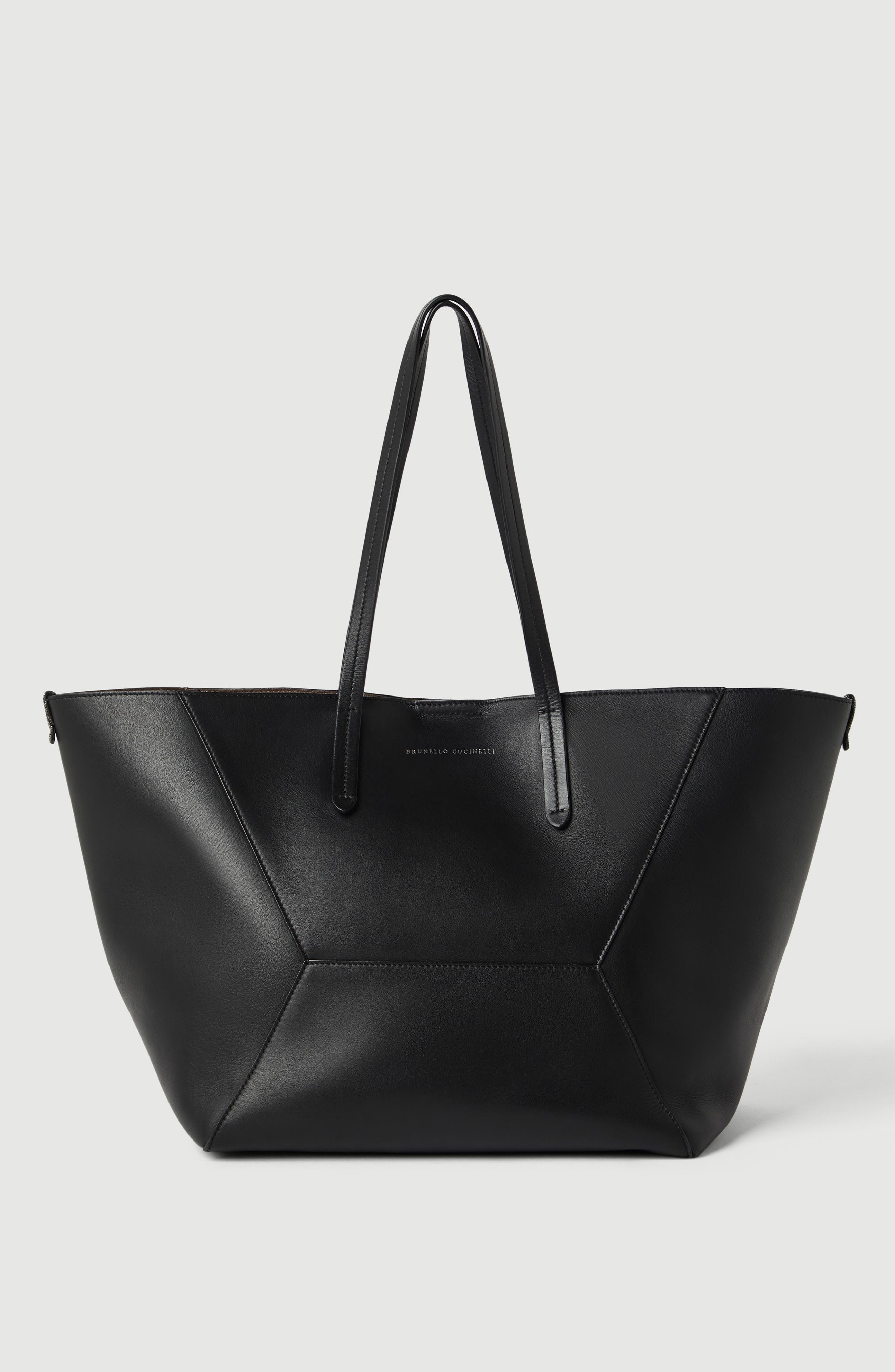 BC Duo bag in calfskin with monili, Main, color, Black