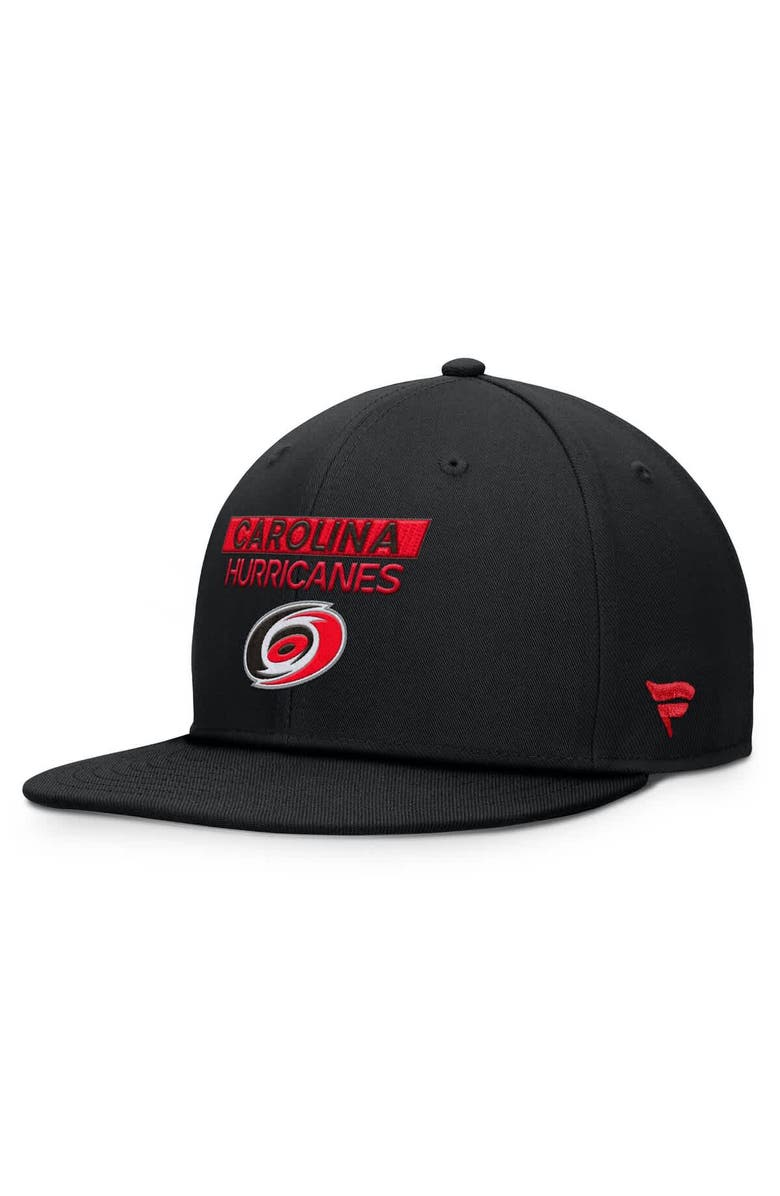 FANATICS Men's Fanatics Black Carolina Hurricanes Authentic Pro Prime Snapback Hat, Main, color,