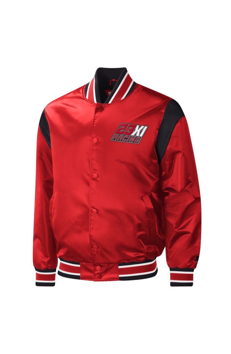 STARTER Men's Starter Red 23XI Racing Force Play Full-Snap Varsity Jacket, Alternate, color, 