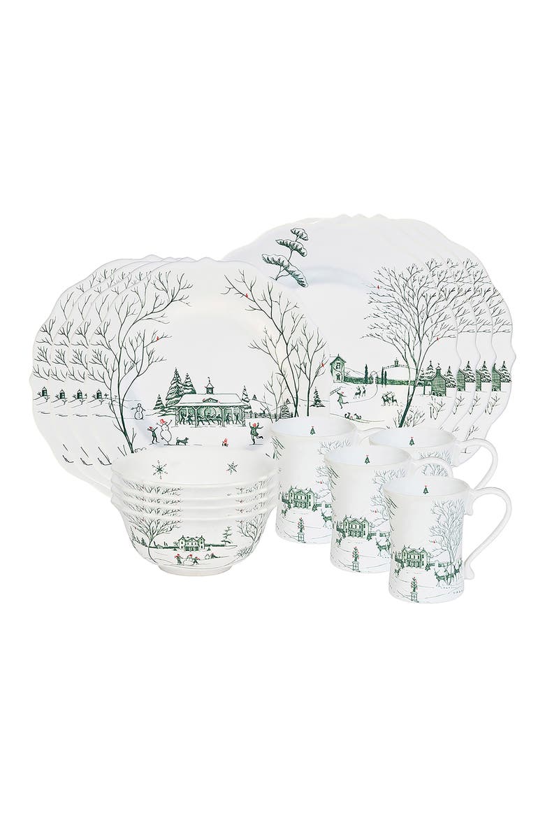 Country Estate Winter Frolic 16-Piece Dinnerware Set, Main, color, EVERGREEN