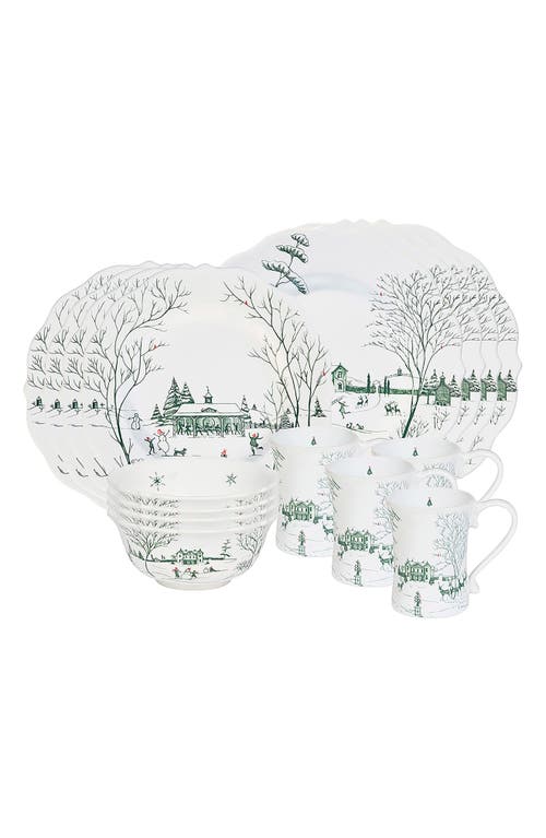 Juliska Country Estate Winter Frolic 16-piece Dinnerware Set In Green