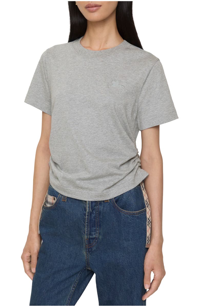 Burberry Festival Cotton T-shirt, Main, color, Pale Grey Melange