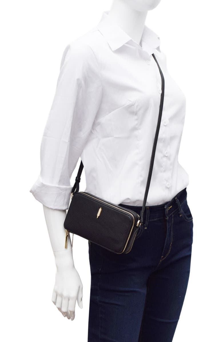 Thacker Riley Leather Crossbody Bag, Alternate, color, Black