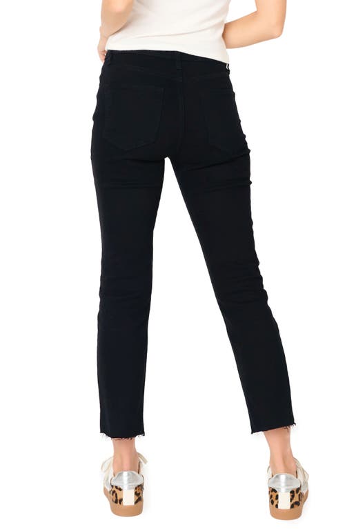 Gibsonlook Essential High Waist Raw Hem Crop Jeans In Black