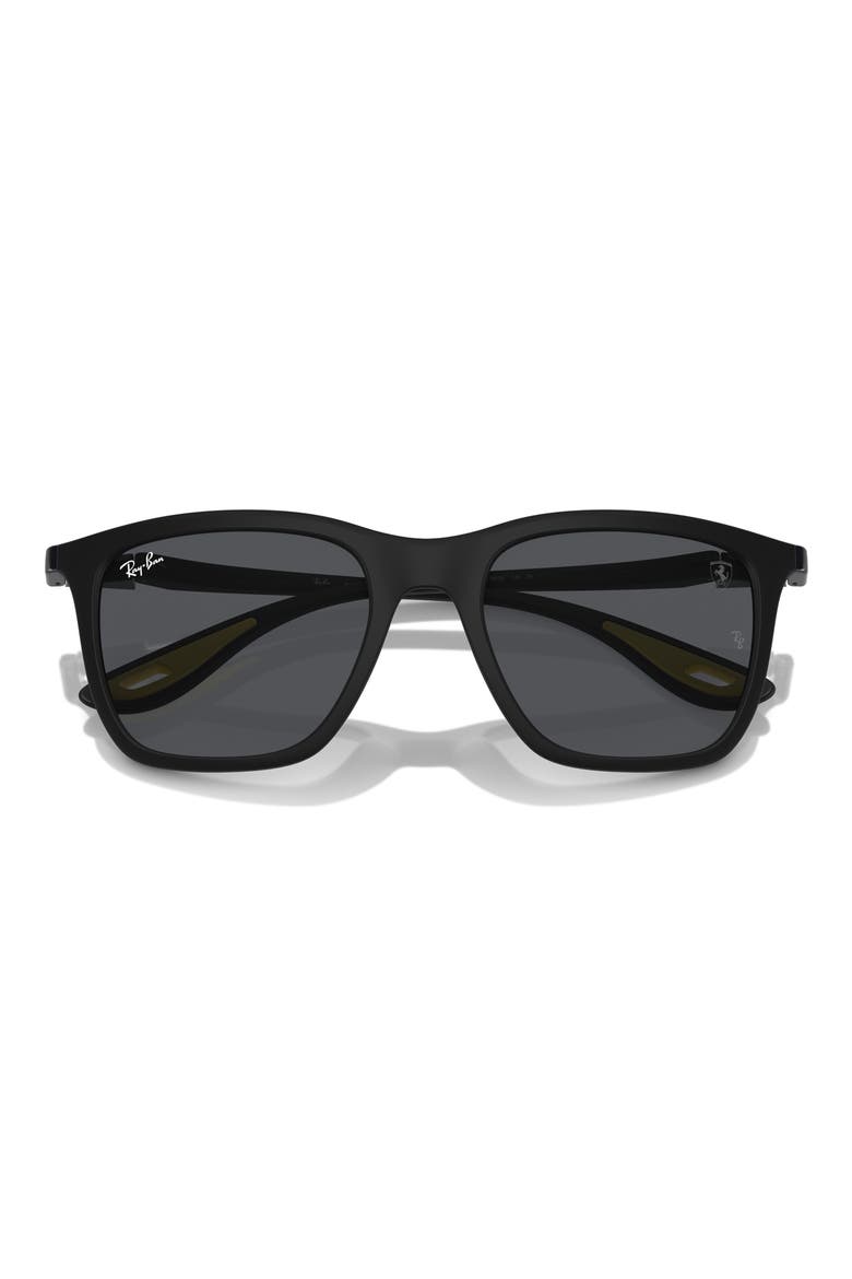 x Scuderia Ferrari 54mm Square Sunglasses, Main, color, MATTE BLACK