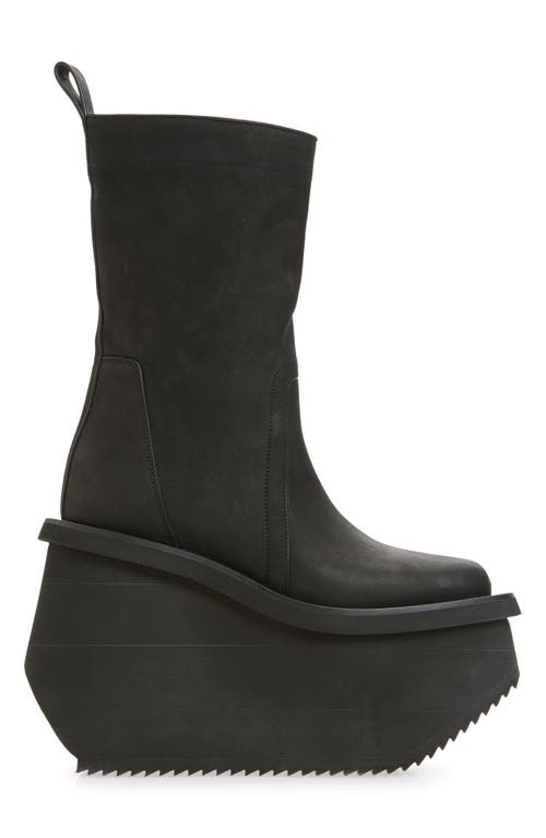 Rick Owens 14mm Factory Topstitching Platform Boots In Black