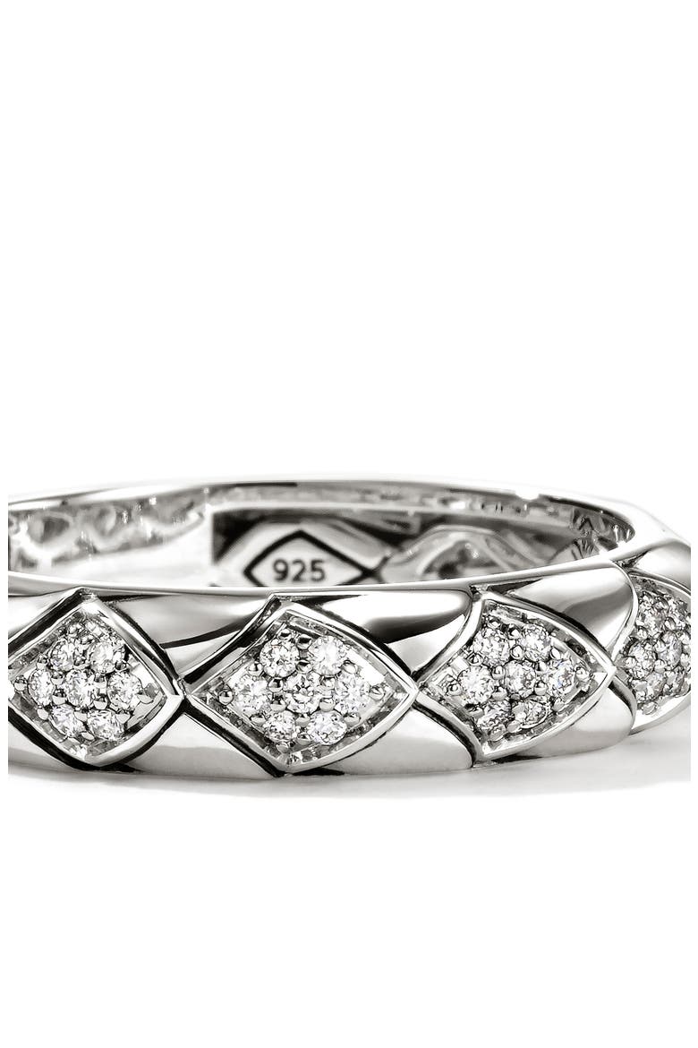 Naga Sterling Silver & Diamond Band Ring, Alternate, color, SILVER