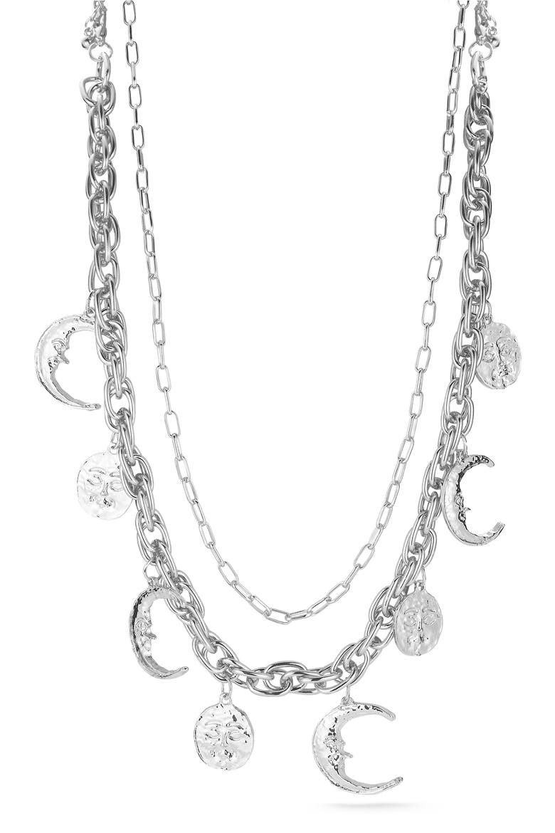 Celestial Set of 2 Necklaces, Main, color, SILVER