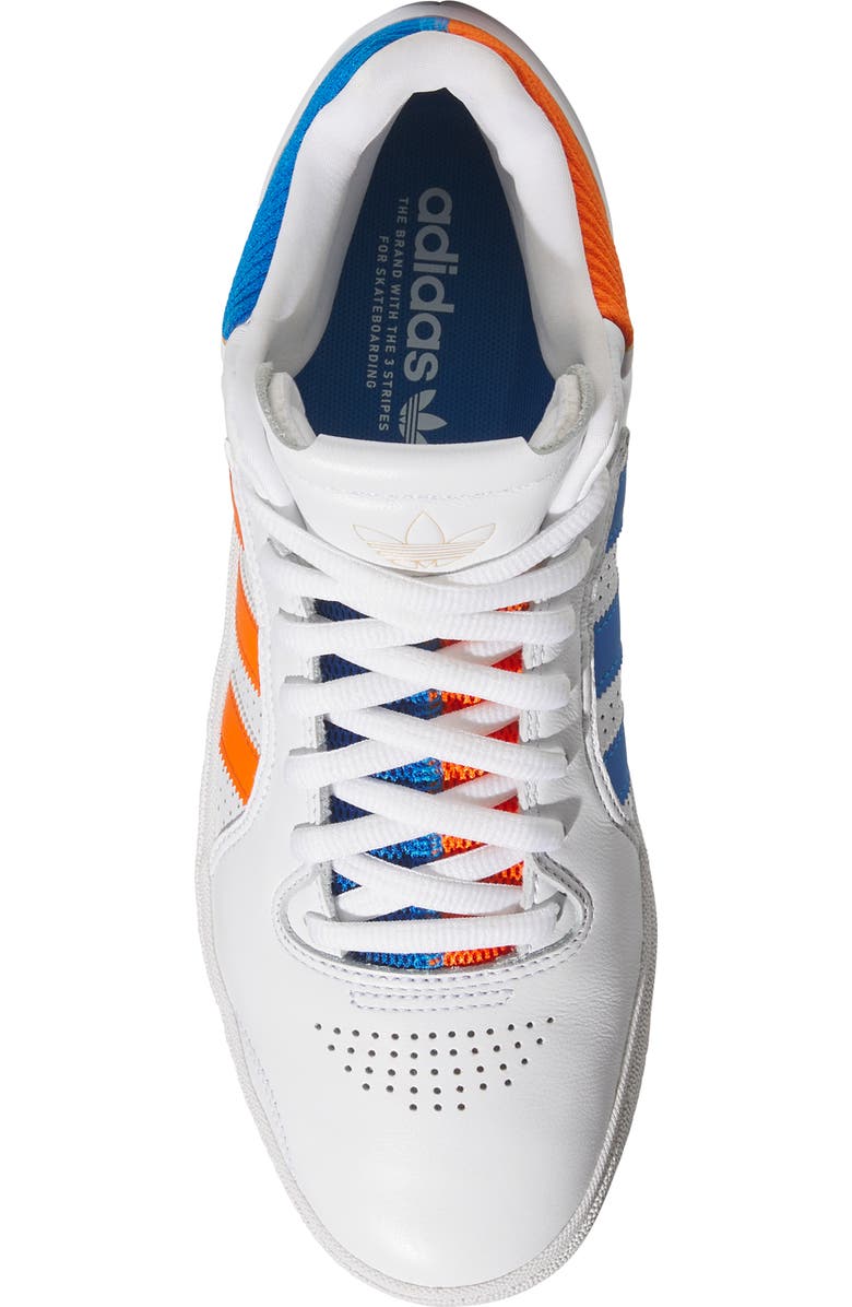adidas Tyshawn Skateboarding Sneaker, Alternate, color, White/ Orange/ Blue Bird