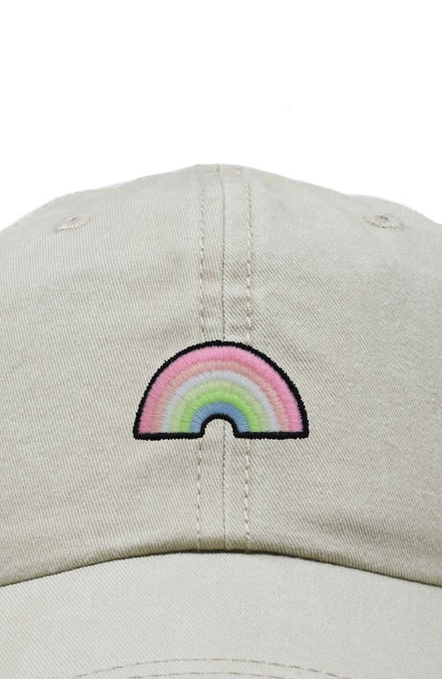 Dalix Rainbow Hat In Washed Stone White