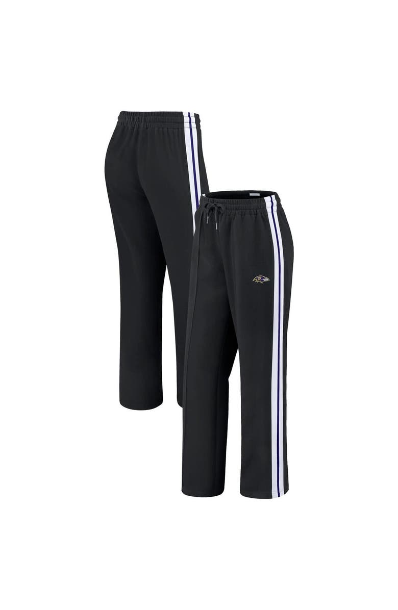 WEAR by Erin Andrews Women's WEAR by Erin Andrews Black Baltimore Ravens Color-Block Straight Leg Pants, Main, color, Black