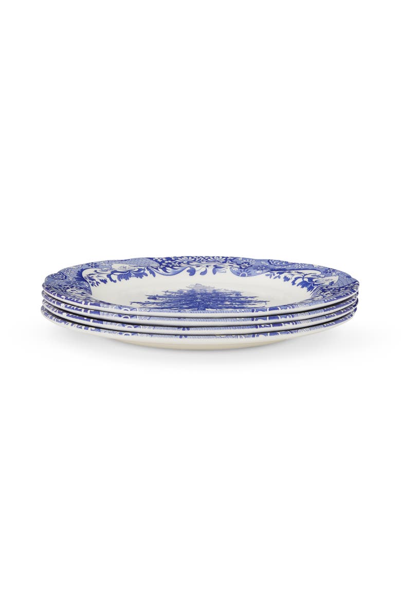 Blue Italian Christmas Set of 4 Plates, Main, color, 10.5"