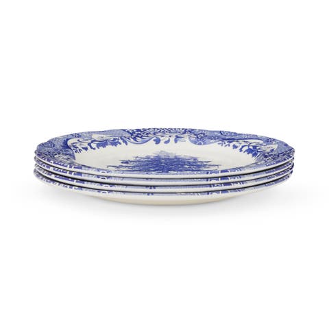 Blue Italian Christmas Set of 4 Plates