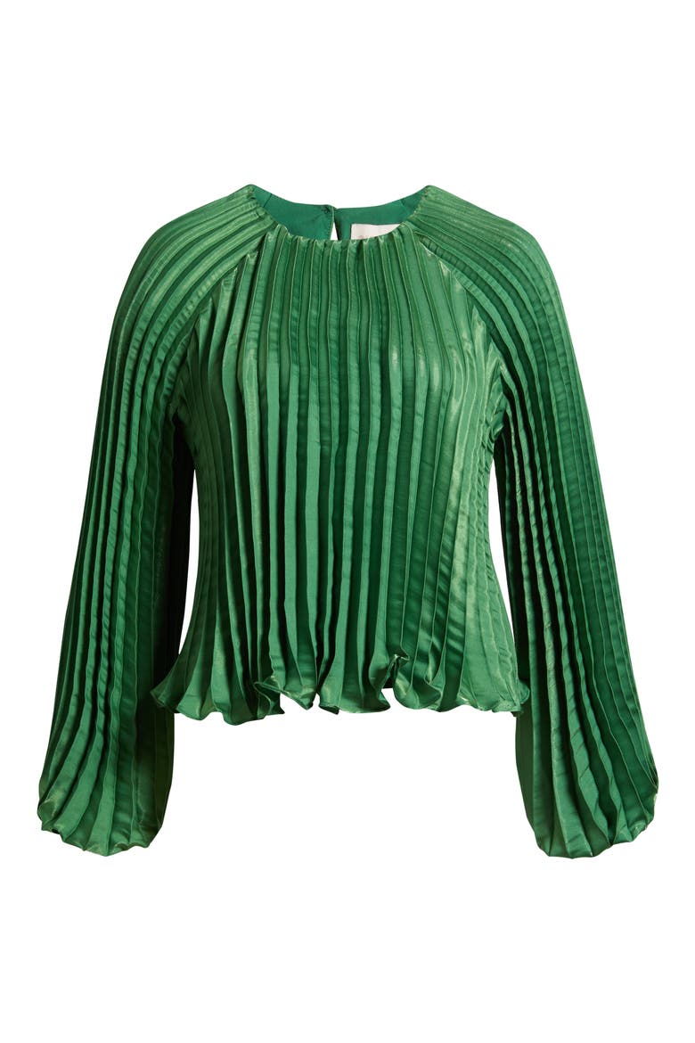 Giulia Plissé Top, Alternate, color, GREEN