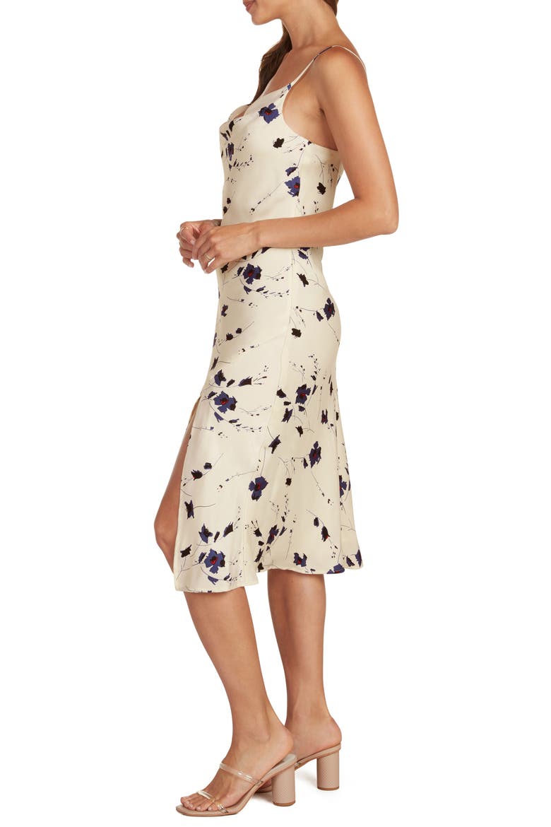 Audrey Floral Cowl Neck Silk Satin Slipdress, Alternate, color, MOONLIGHT
