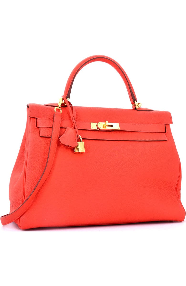 Pre-Owned Hermes Kelly Handbag Orange Togo with Gold Hardware 35, Alternate, color, Capucine