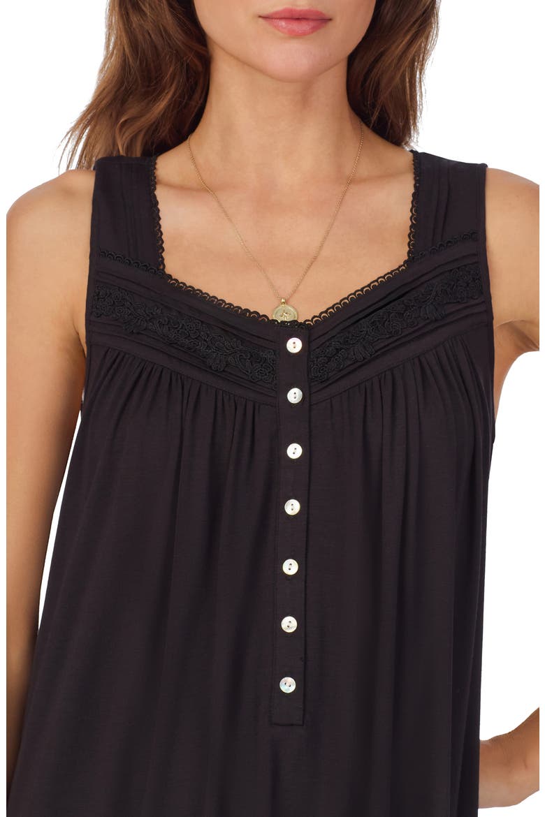 Sleeveless Ballet Jersey Nightgown, Alternate, color, BLACK