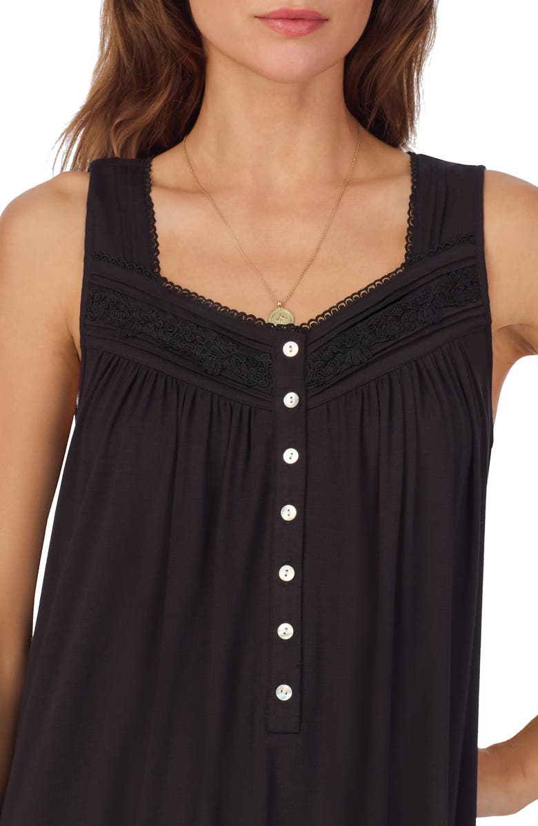 Eileen West Sleeveless Ballet Jersey Nightgown, Alternate, color, Black