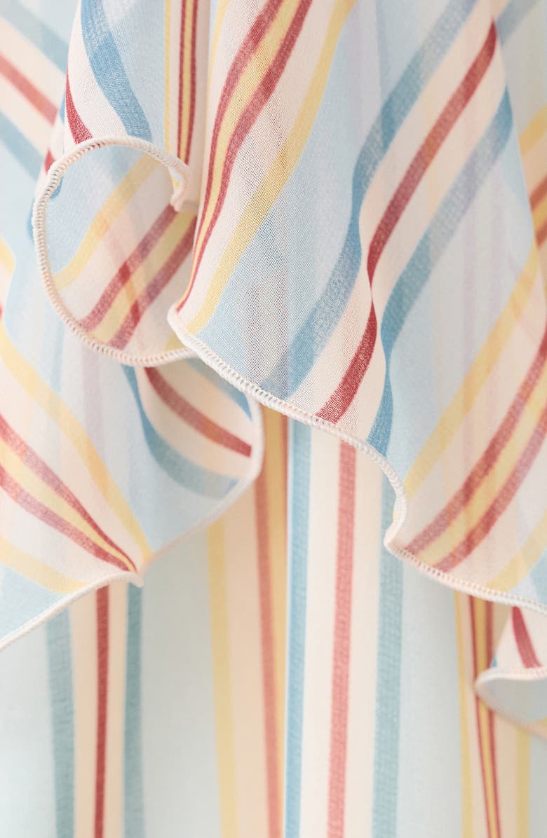 MANGO Vestido Hannah Stripe Ruffle Chiffon Maxi Dress, Alternate, color, Blue