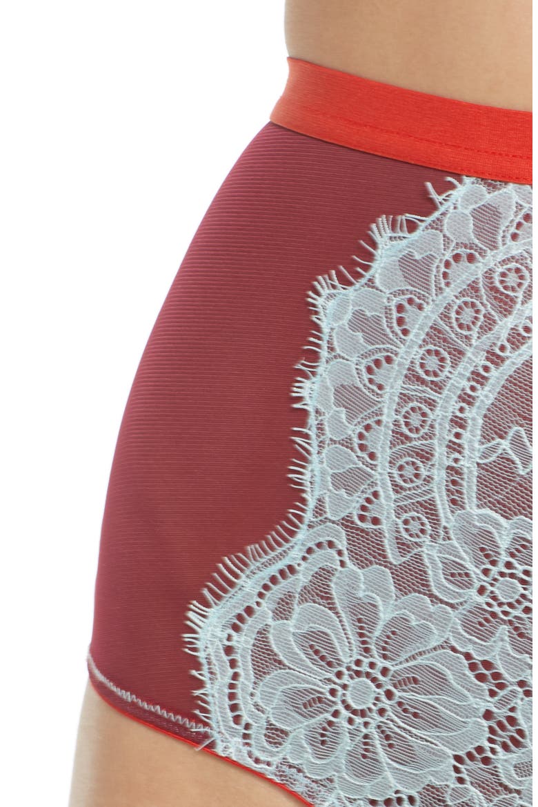 Fern High Waist Panties, Alternate, color, OXBLOOD