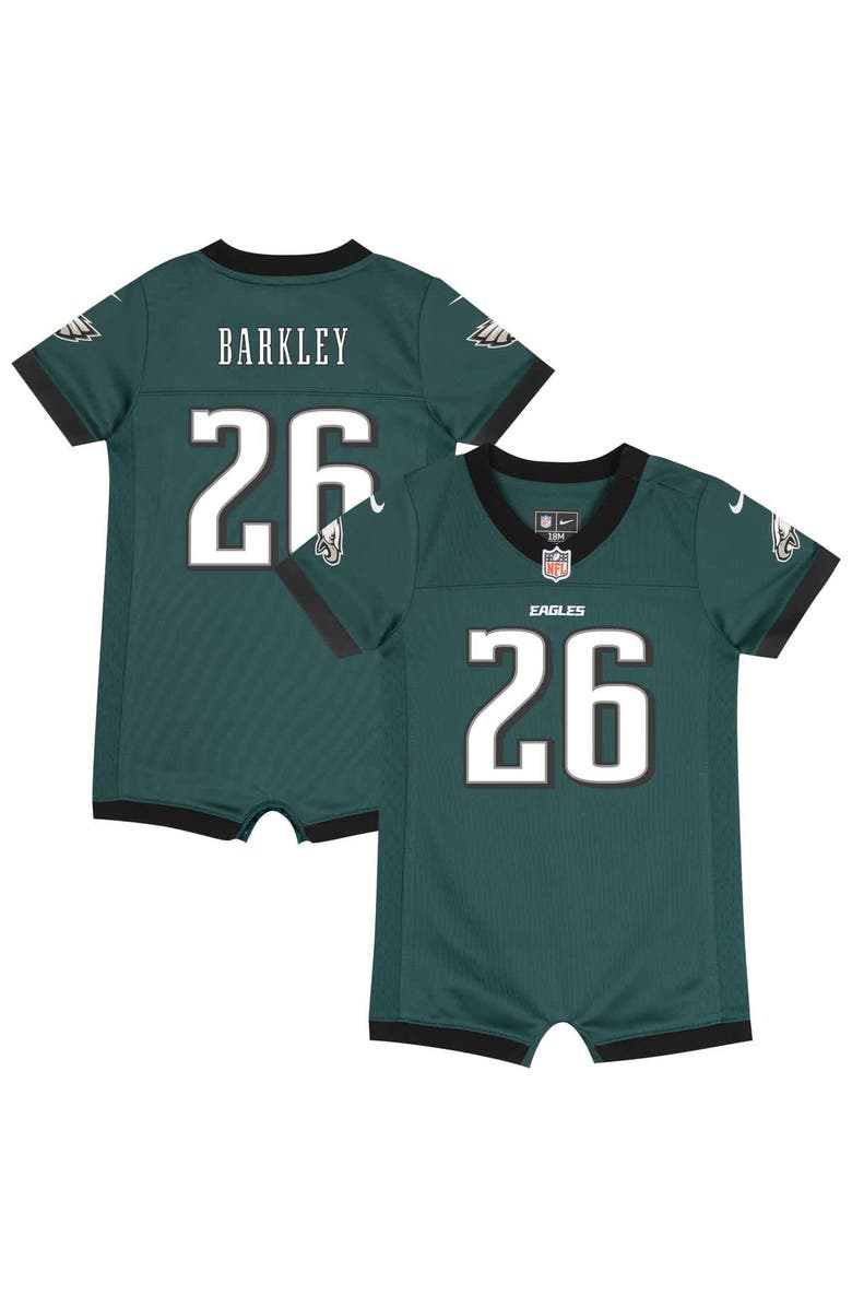 Nike Newborn & Infant Nike Saquon Barkley Midnight Green Philadelphia Eagles Game Romper Jersey, Main, color, Green