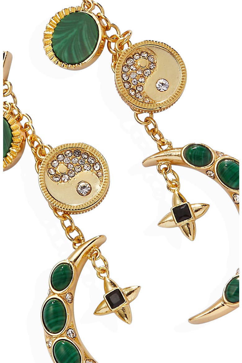 Statement Earrings, Alternate, color, Malachite