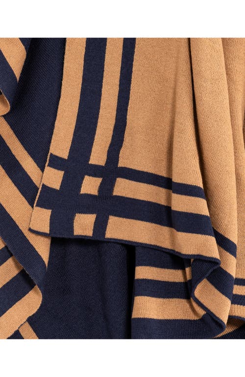 Ralph Lauren Lauren  Jet Setter Reversible Knit Poncho In Brown