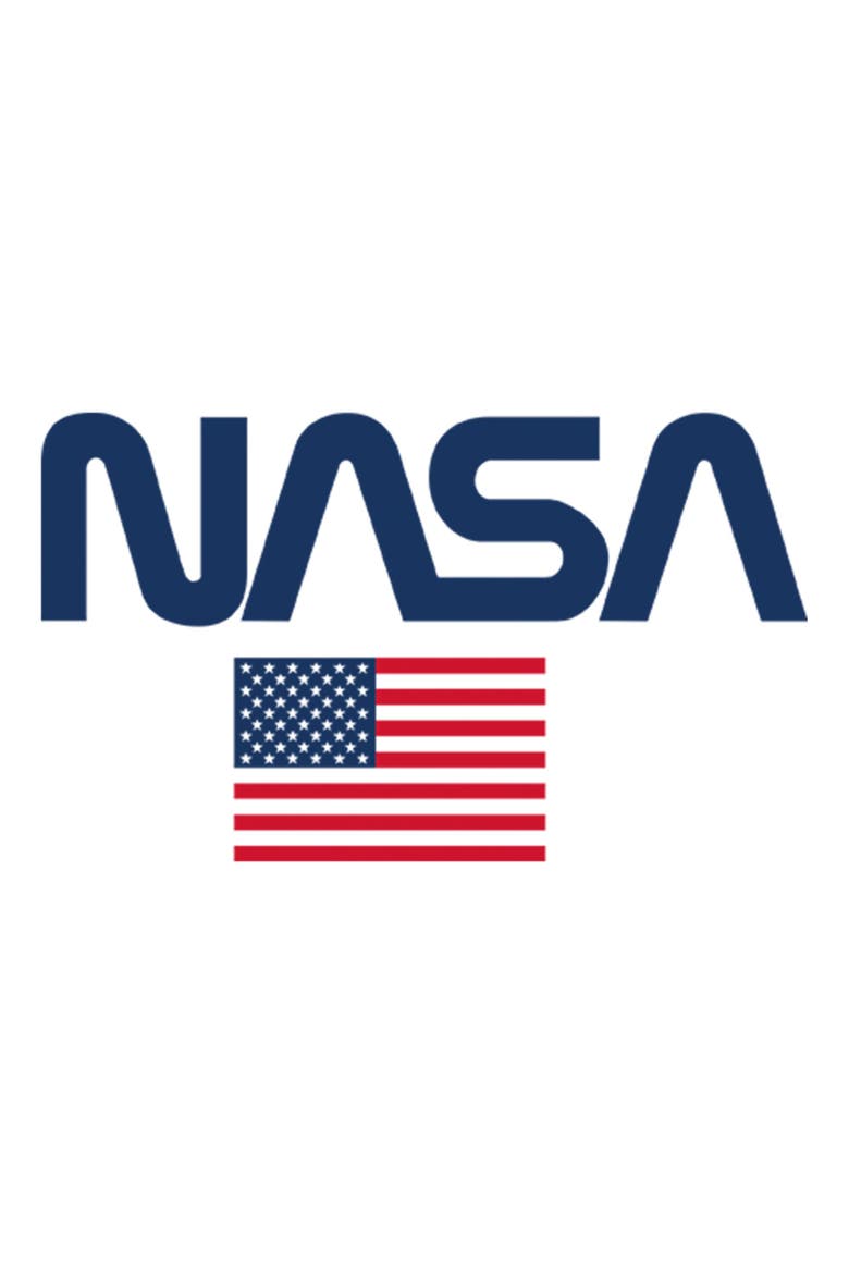 Men's NASA Americana Logo Flag  Graphic T-Shirt, Alternate, color, White