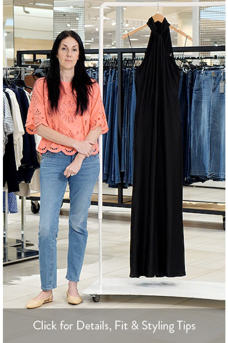 Satin Keyhole Halter Neck Gown video