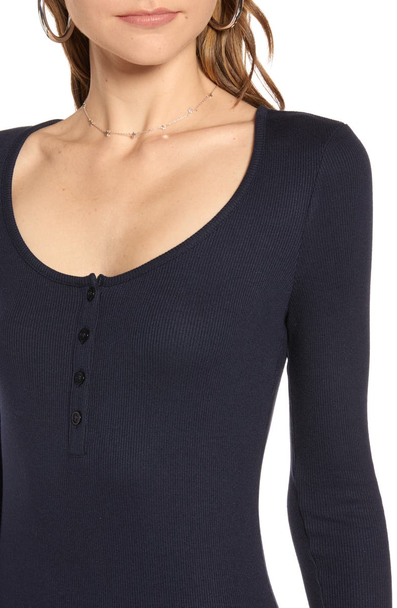 Treasure & Bond Ribbed Henley Midi Dress, Alternate, color,