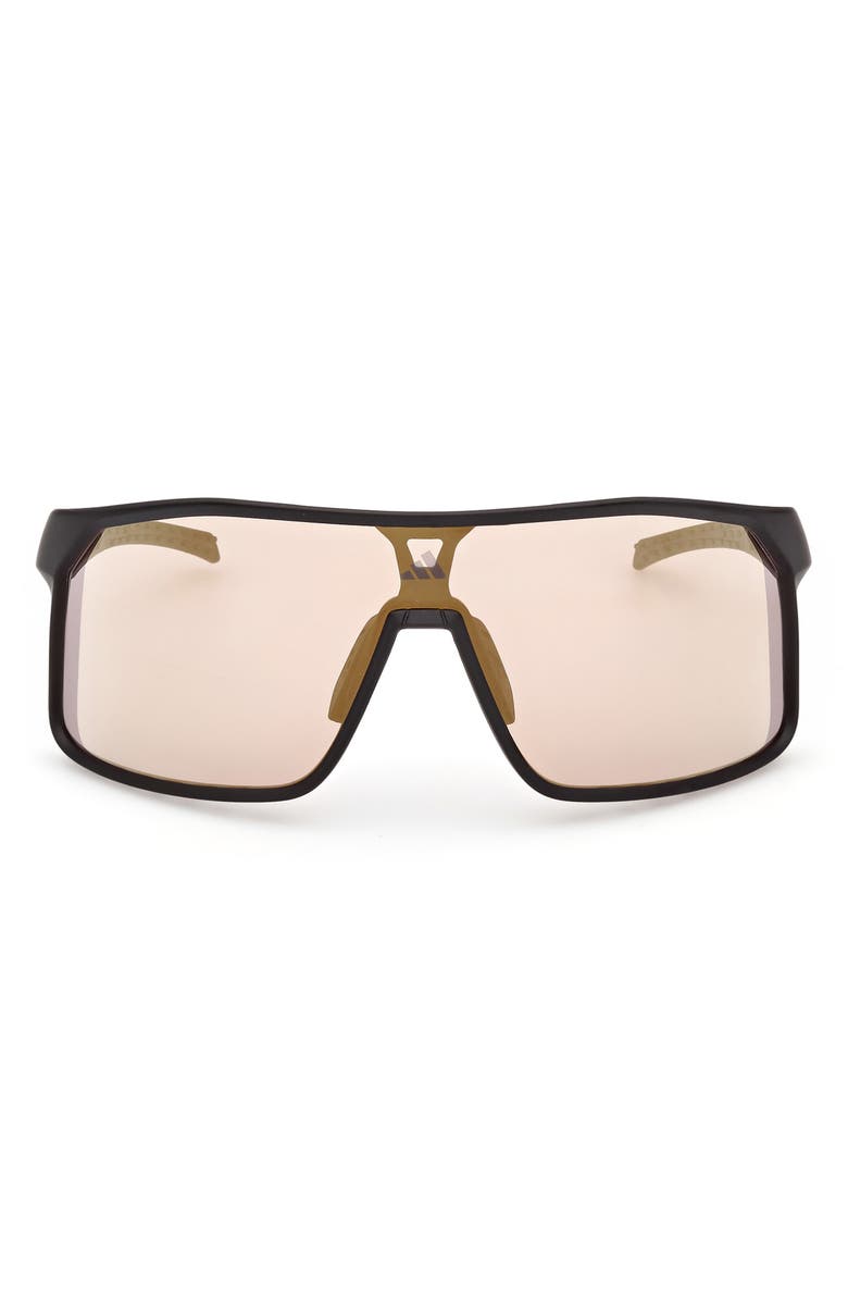 adidas Mirrored Shield Sunglasses, Main, color, Matte Black / Brown Mirror