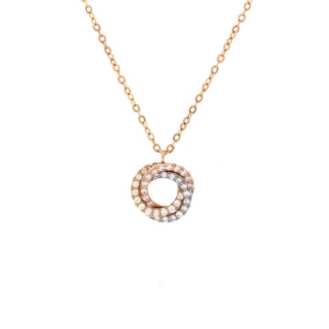 Trinity Choker Necklace 18K Tricolor Gold with Pave Diamonds