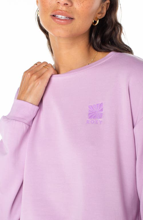 Roxy Surfing By Moonlight Embroidered Graphic Sweatshirt