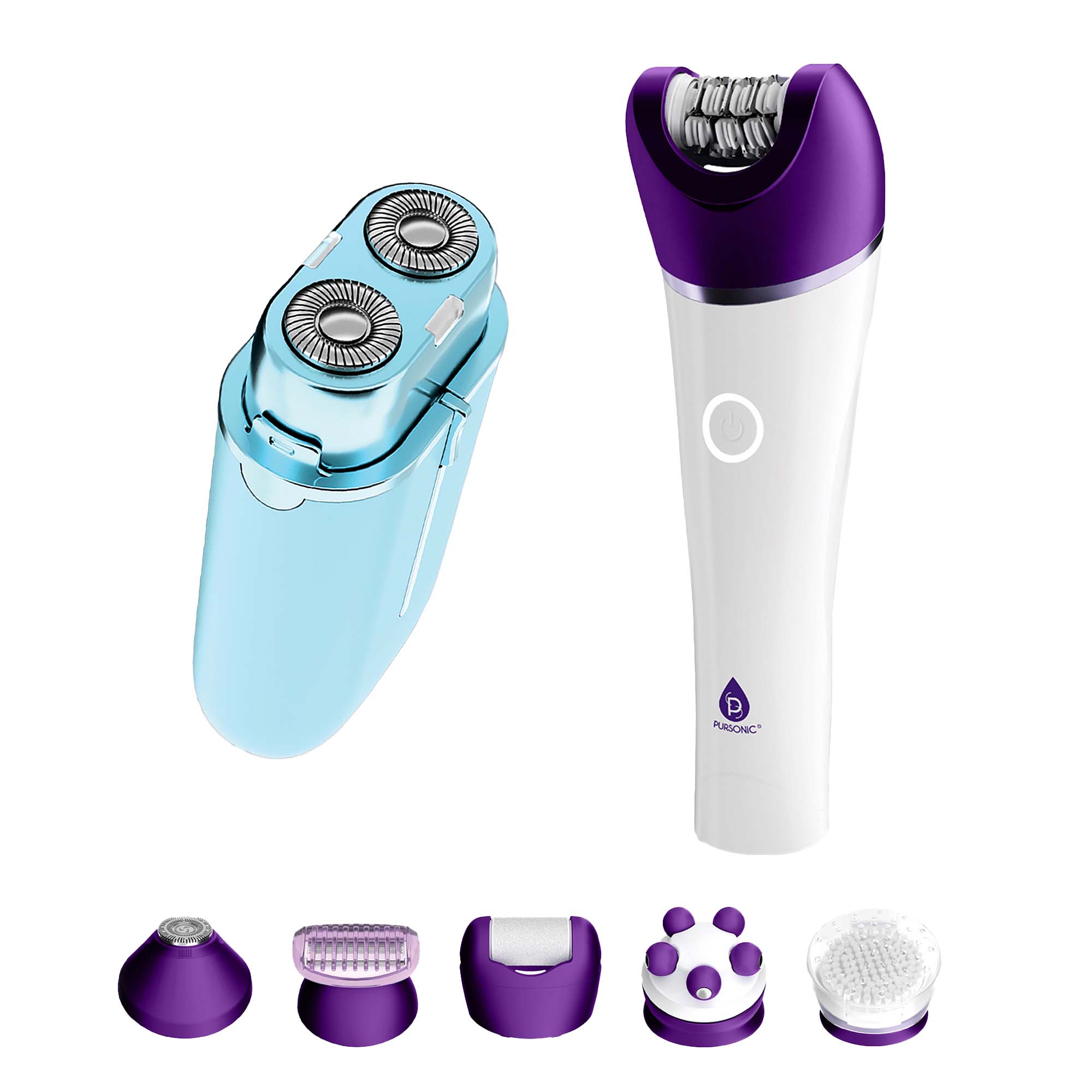 PURSONIC SMOOTH & PAINLESS HAIR REMOVAL KIT PURSONIC SHAVER & 6