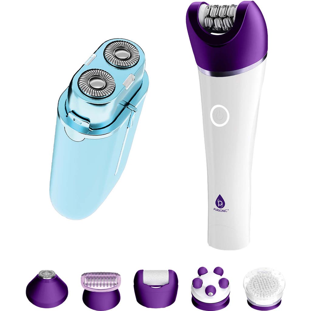 Pursonic Smooth & Painless Hair Removal Kit  Shaver & 6 In Multicolor