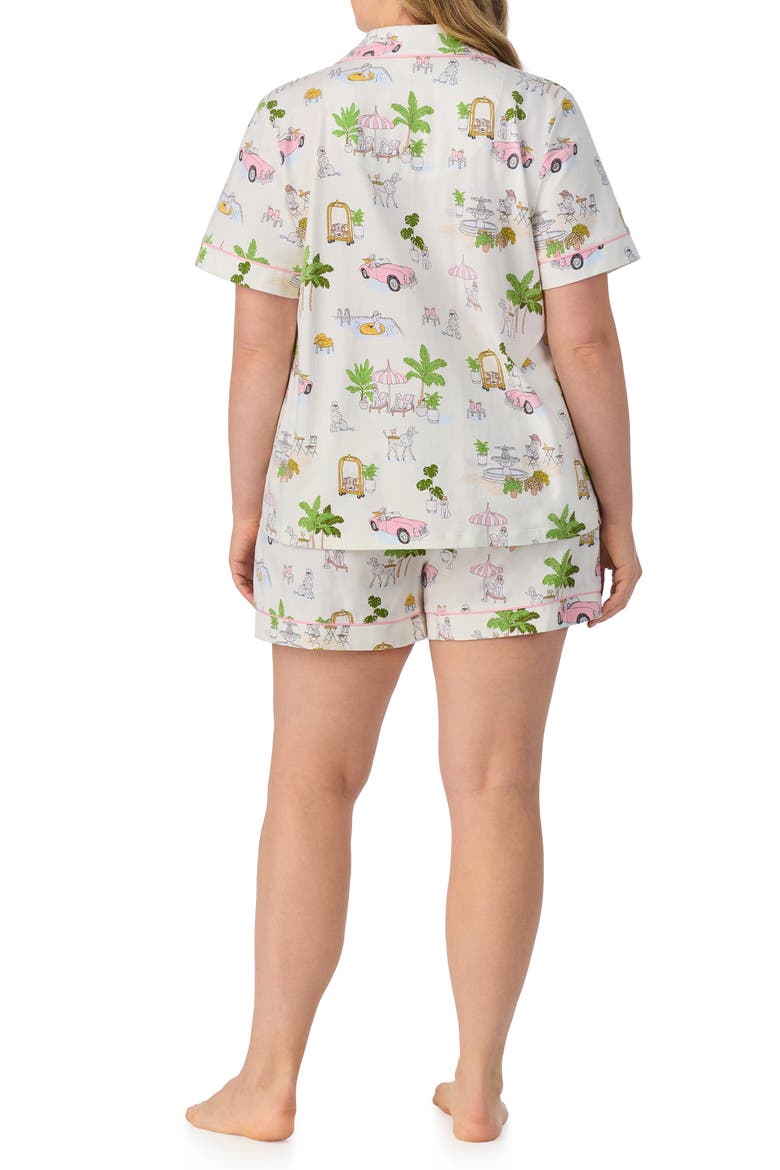 Print Stretch Organic Cotton Jersey Short Pajamas, Alternate, color, POOLSIDE POODLES