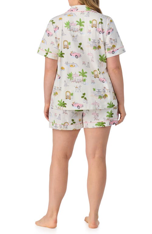 Bedhead Pajamas Print Stretch Organic Cotton Jersey Short Pajamas In Poolside Poodles