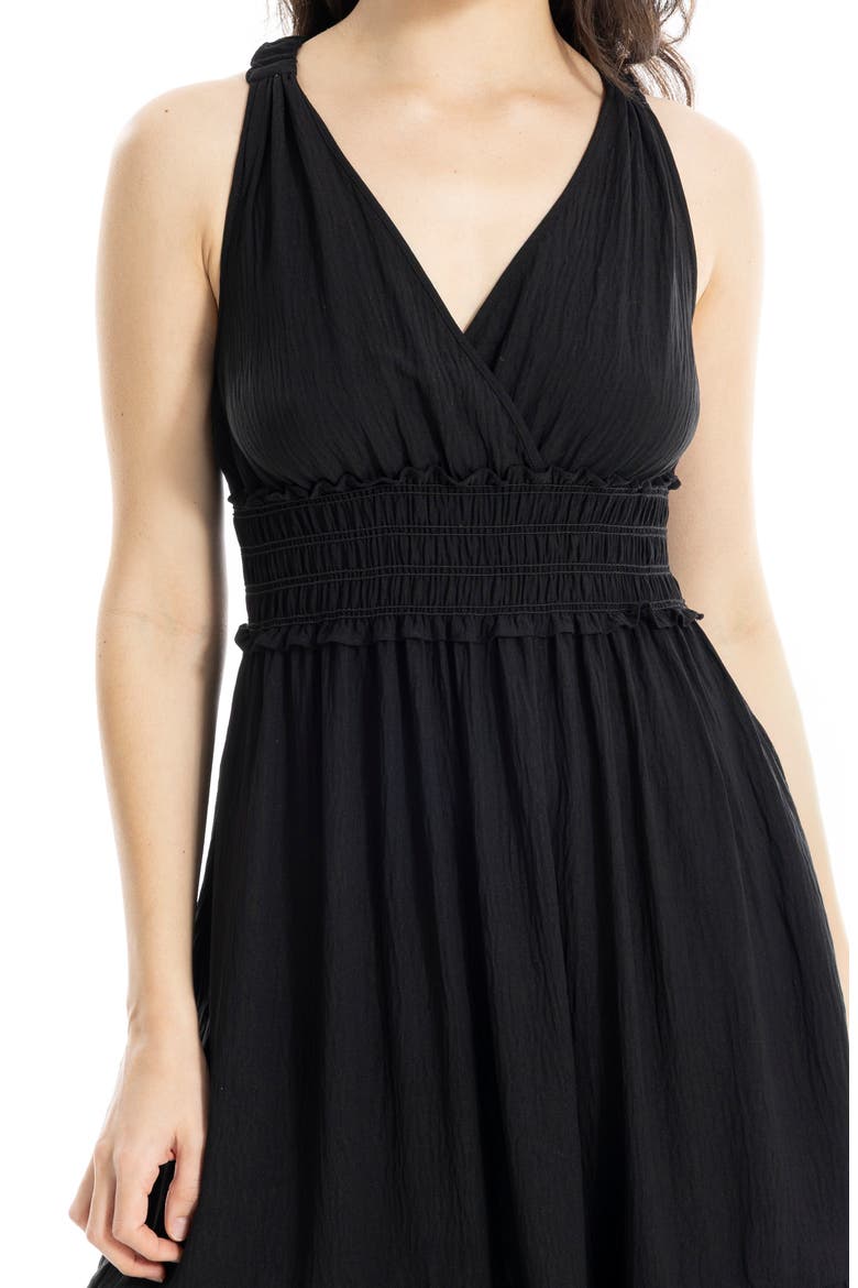 Empire Waist Tiered Maxi Dress, Alternate, color, BLACK-BLACK