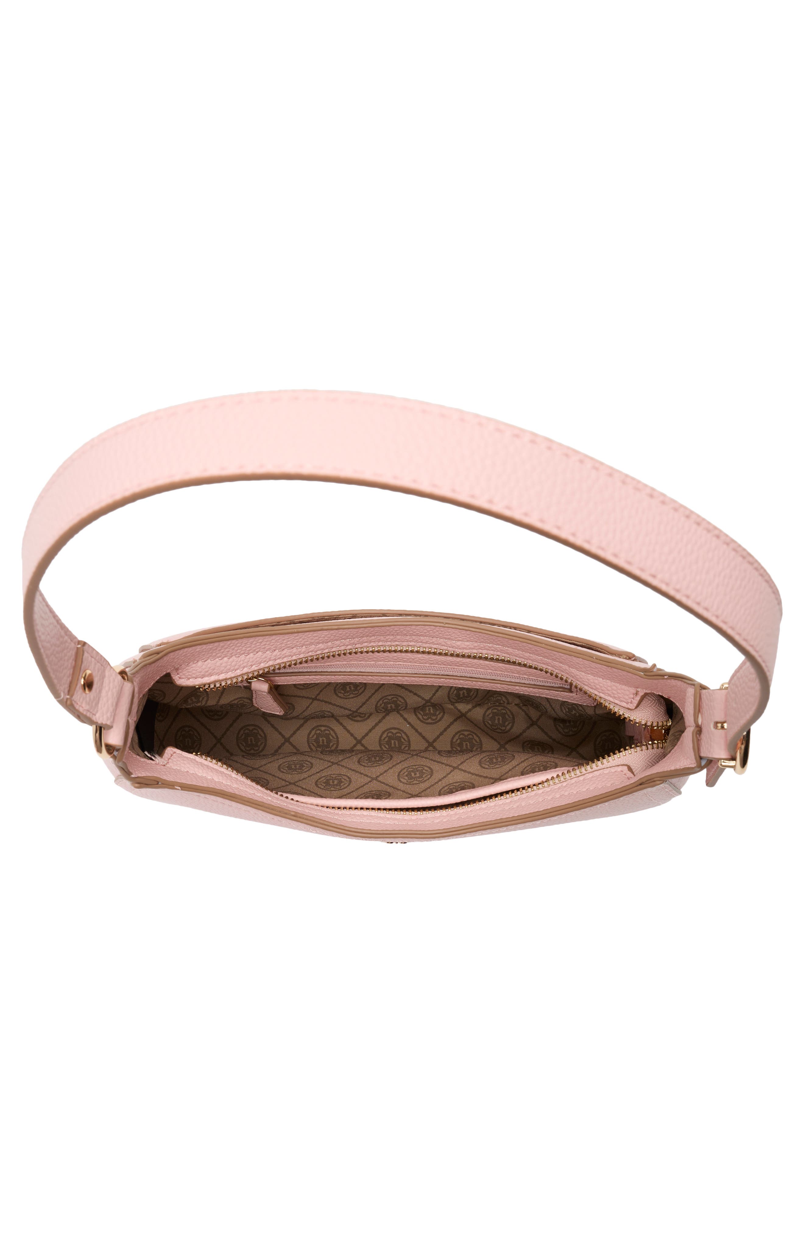 Nanette Lepore Crescent Faux Leather Shoulder Bag, Alternate, color, Peachy Pink