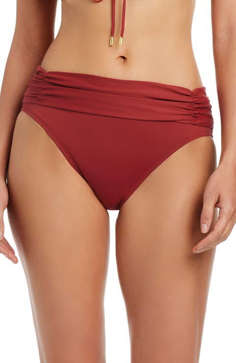 Shirred Hipster Bikini Bottoms