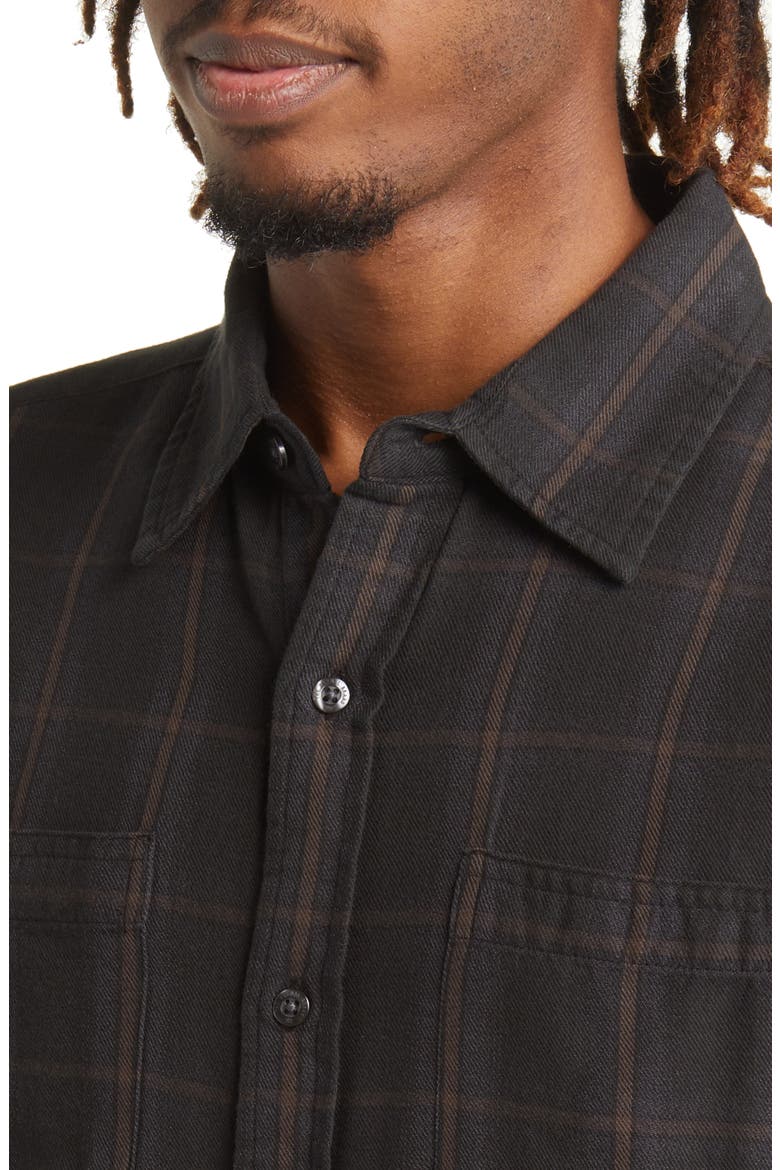 Jackson Plaid Cotton Button-Up Shirt, Alternate, color, CHARCOAL PLAID