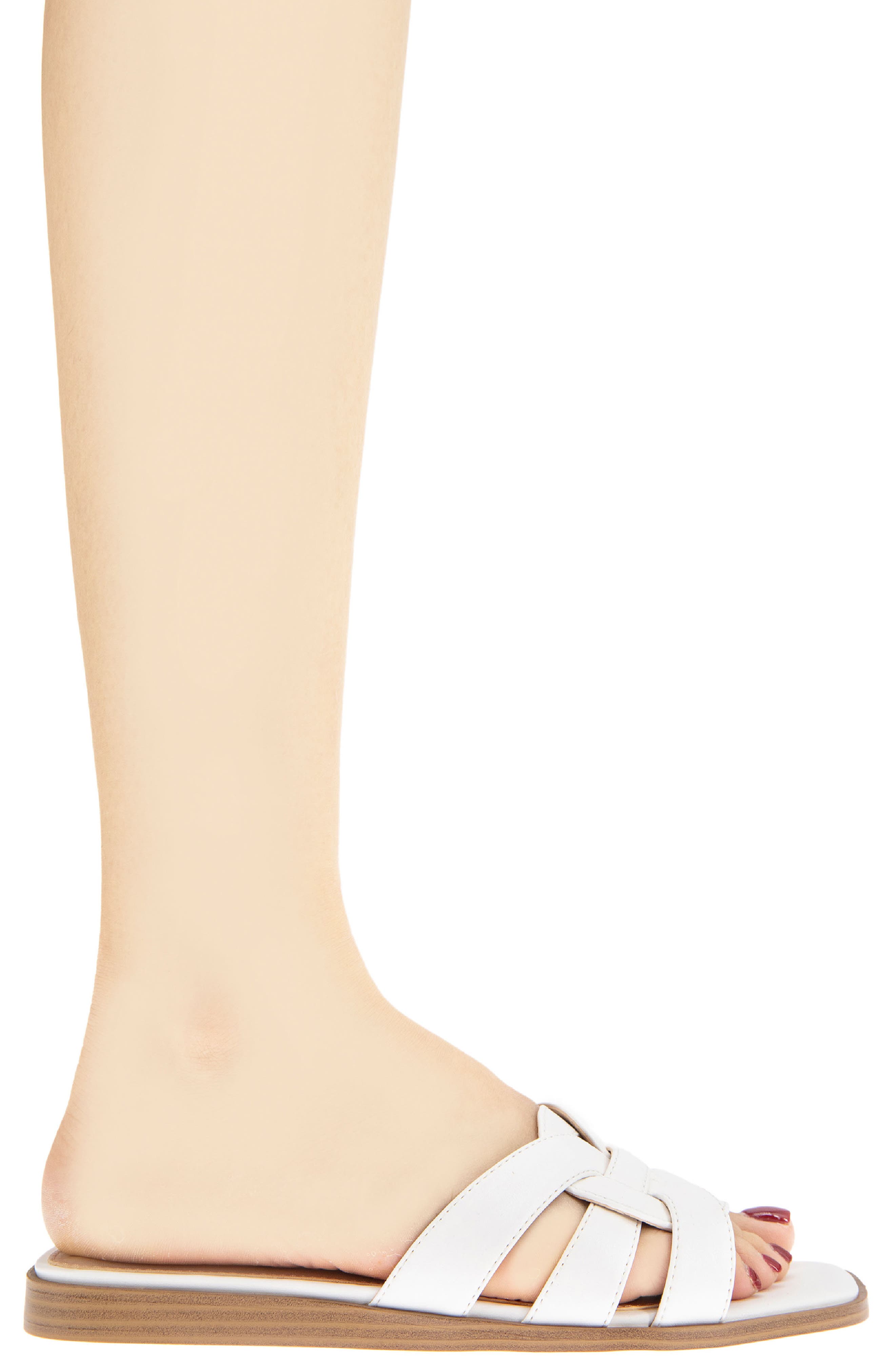 Meltem Square Toe Slide Sandal, Alternate, color, CLOUD DANCER