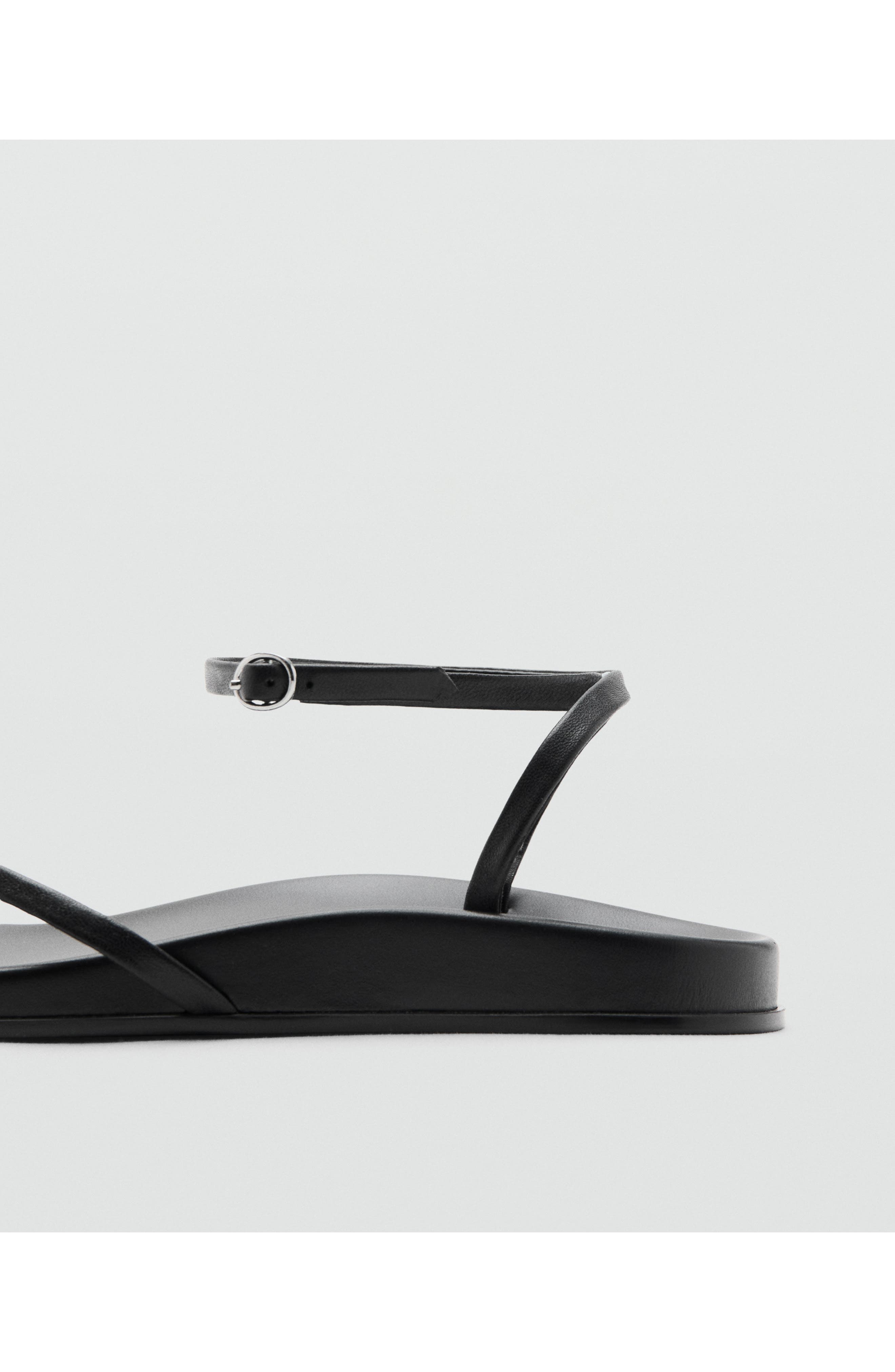 Ankle Strap Slide Sandal, Alternate, color, BLACK