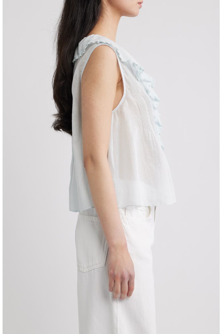 Hilda Pintucked Sleeveless Organic Cotton Top (Nordstrom Exclusive), Alternate, color, ALICE BLUE
