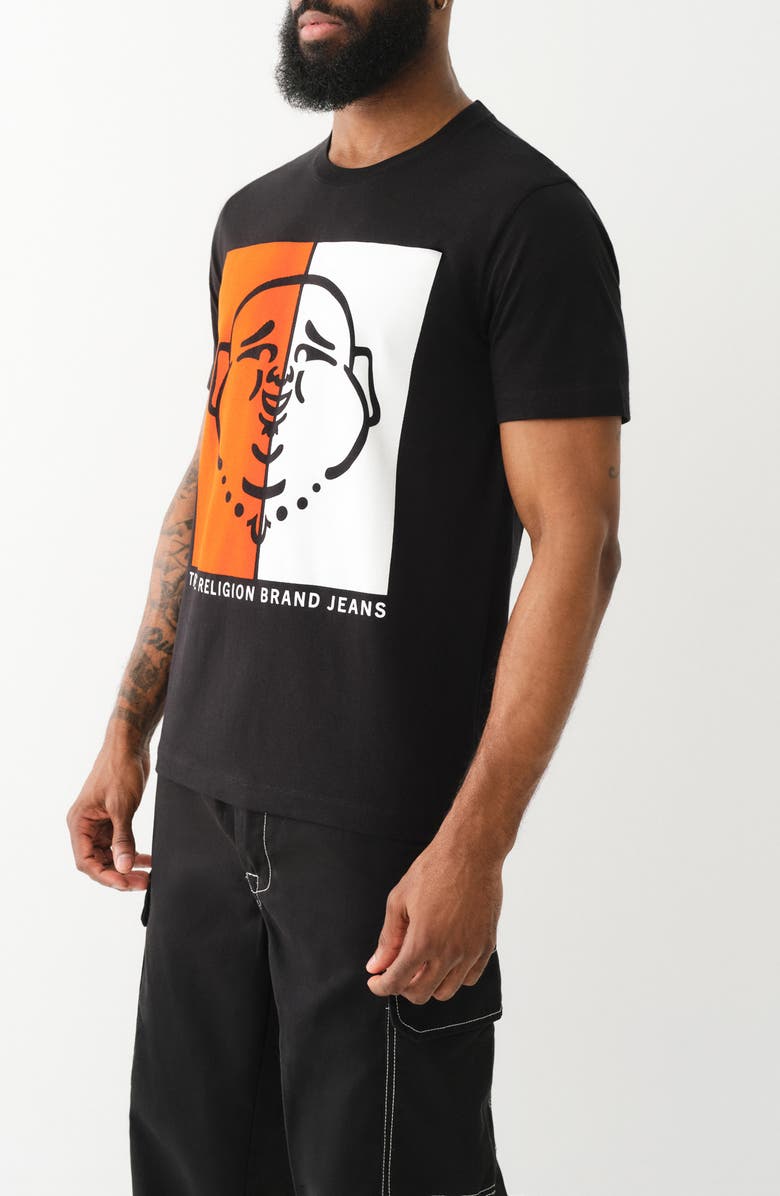 True Religion Half Face Buddha Cotton Graphic T-Shirt, Alternate, color, 