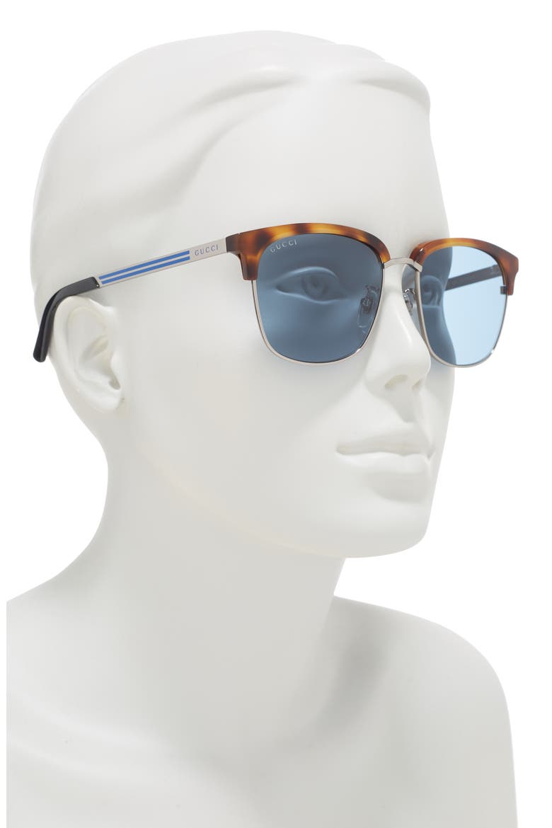 55mm Square Sunglasses, Alternate, color, HAVANA RUTHENIUM LIGHT BLUE