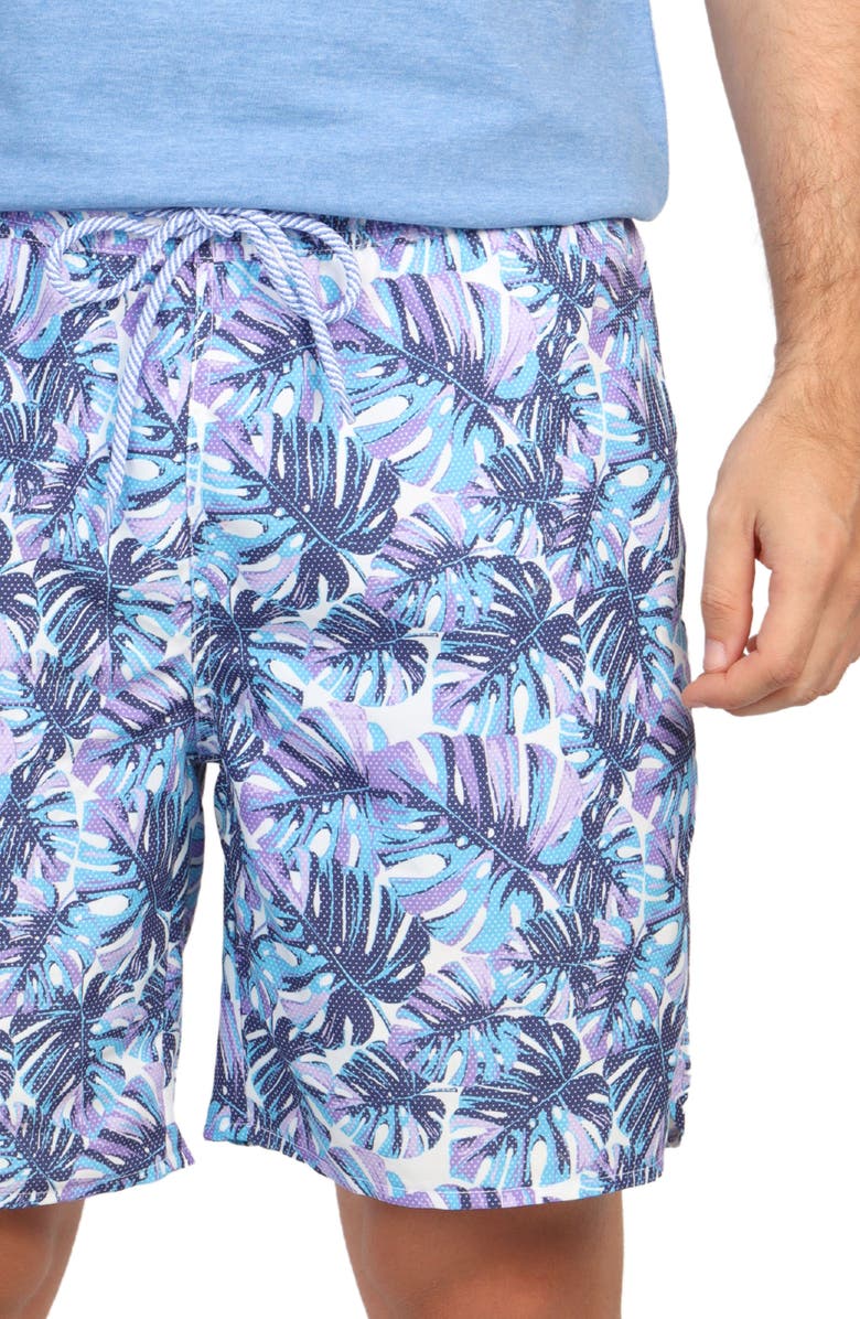 TailorByrd Tropical Palm Swim Shorts, Alternate, color, Blue