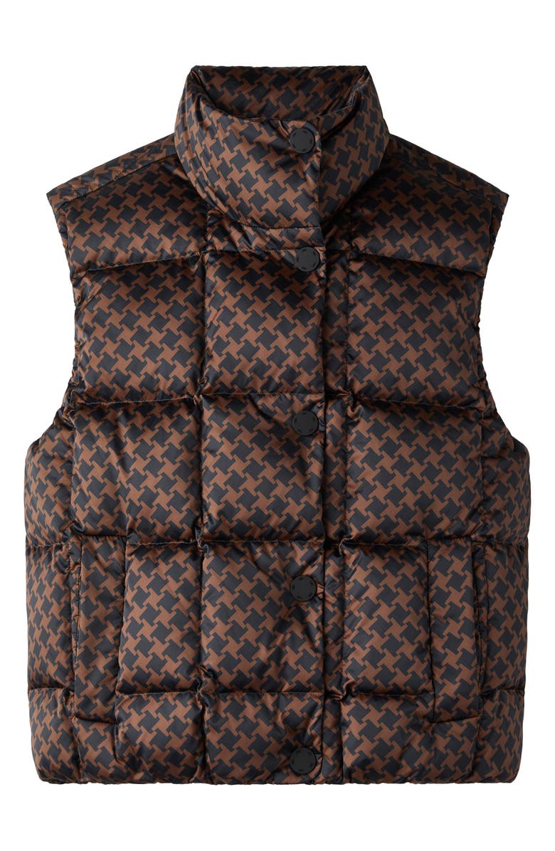 Rhone Water Repellent Houndstooth Check 650 Fill Power Down Vest, Alternate, color, Chestnut Brown Houndstooth
