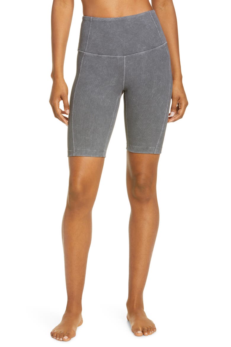 Snow Wash Rib Bike Shorts, Main, color, GREY FORGED